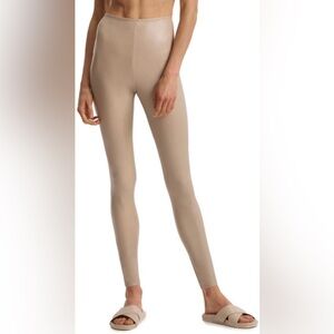 Commando Perfect Control Faux Leather Leggings, Sand, sz M